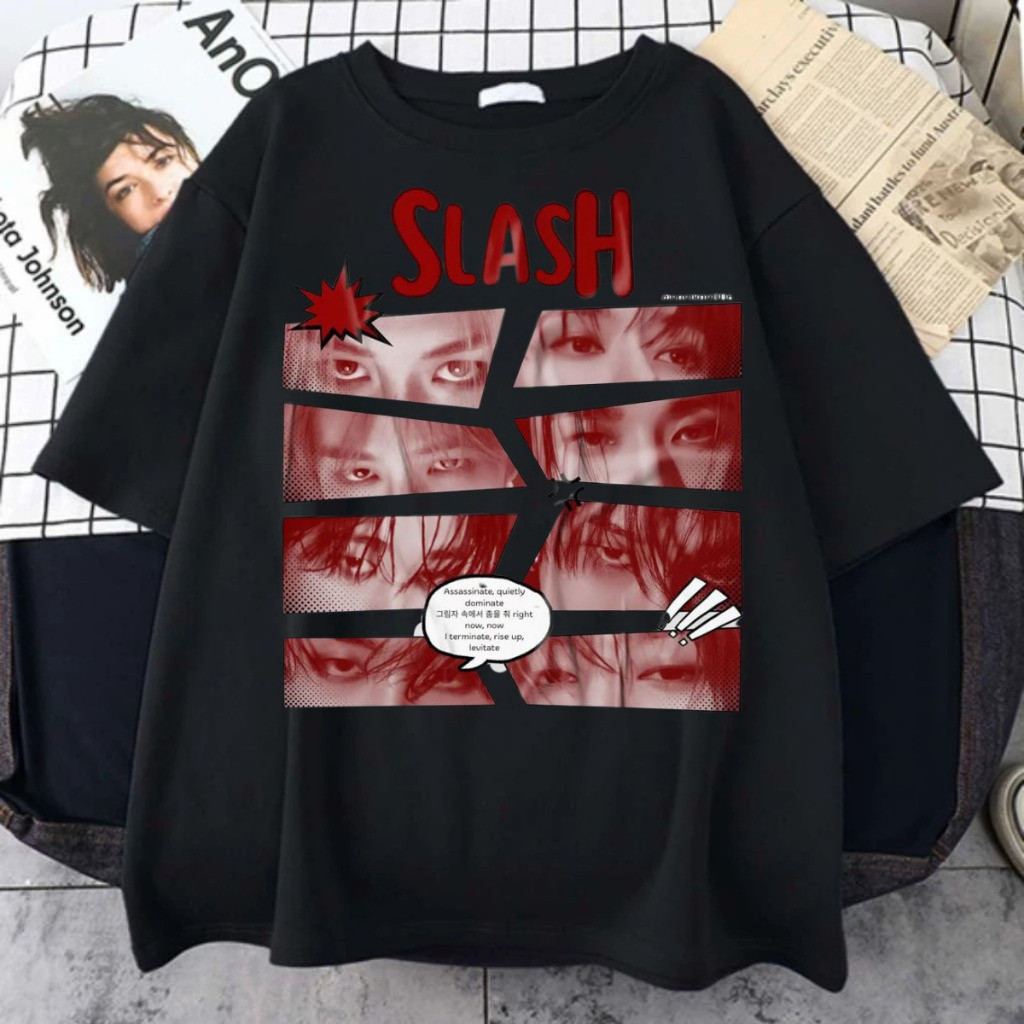 Camiseta Kpop Estampa Slash Stray Kids Skz Camisa 100% Algodão