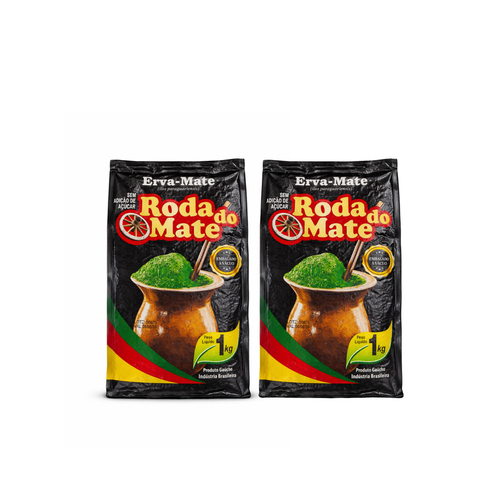 KIT2 Erva Mate Chimarrao Roda do Mate Tradicional à Vácuo 1kg