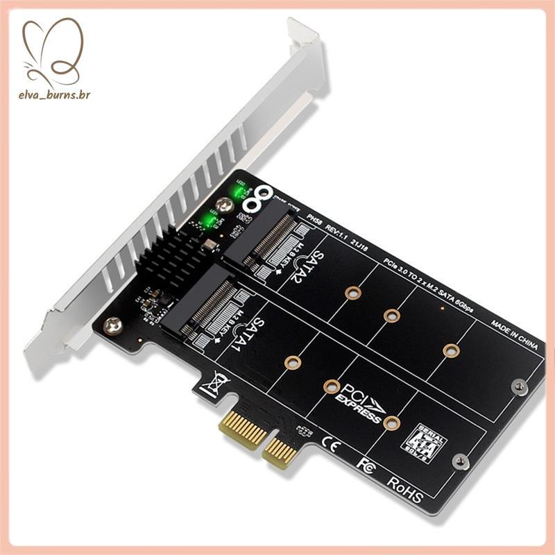 [elva_burns.br] PH58 2 x M2 Para Placa Adaptadora PCIe De Exibição De Disco Duplo Expansão Divisor X1 NGFF M2 SSD