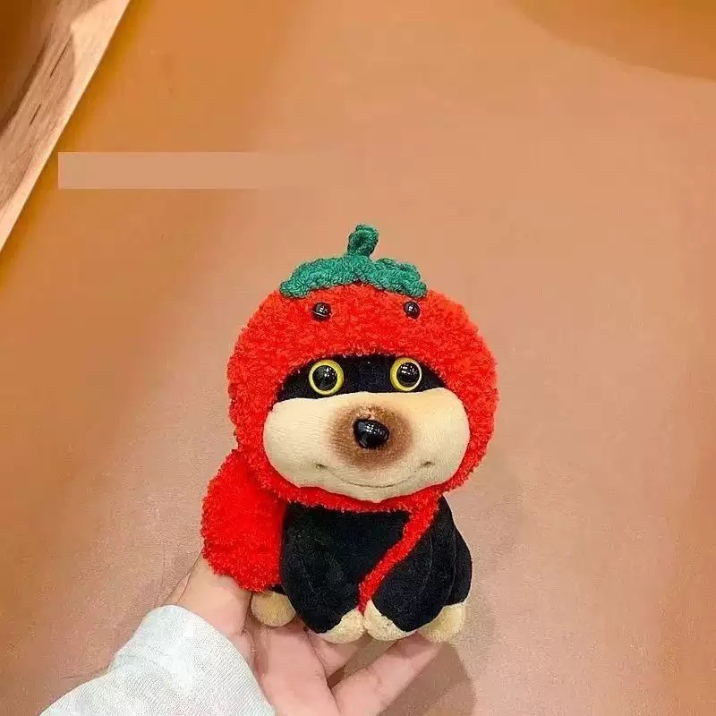 Hairpin flor abelha filhote de cachorro pingente de pelúcia saco pingente boneca dos desenhos animados chaveiro presente