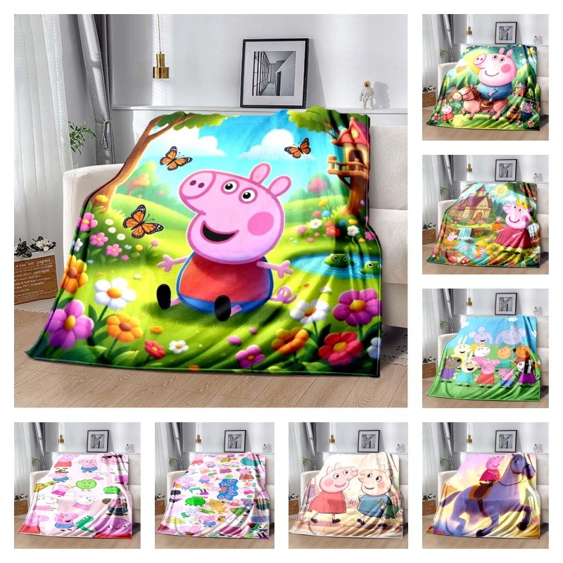 Cobertor De Flanela Com Estampa De Princesa Peppa Pig , Castelo De Conto De Fadas Macio E Aconchegante