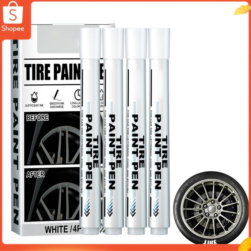 Hap Aumotop Caneta marcadora de tinta para pneu branco, 4 pacotes, à base de óleo, grafite para carro, rastreamento e