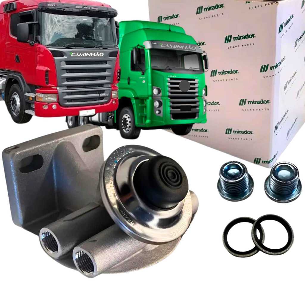 Cabeçote Filtro Separador / Racor com Bomba para Scania 124 / S5 - VW Volkswagen - 1x14UNS-2B x 16MM (Mirador FH120)