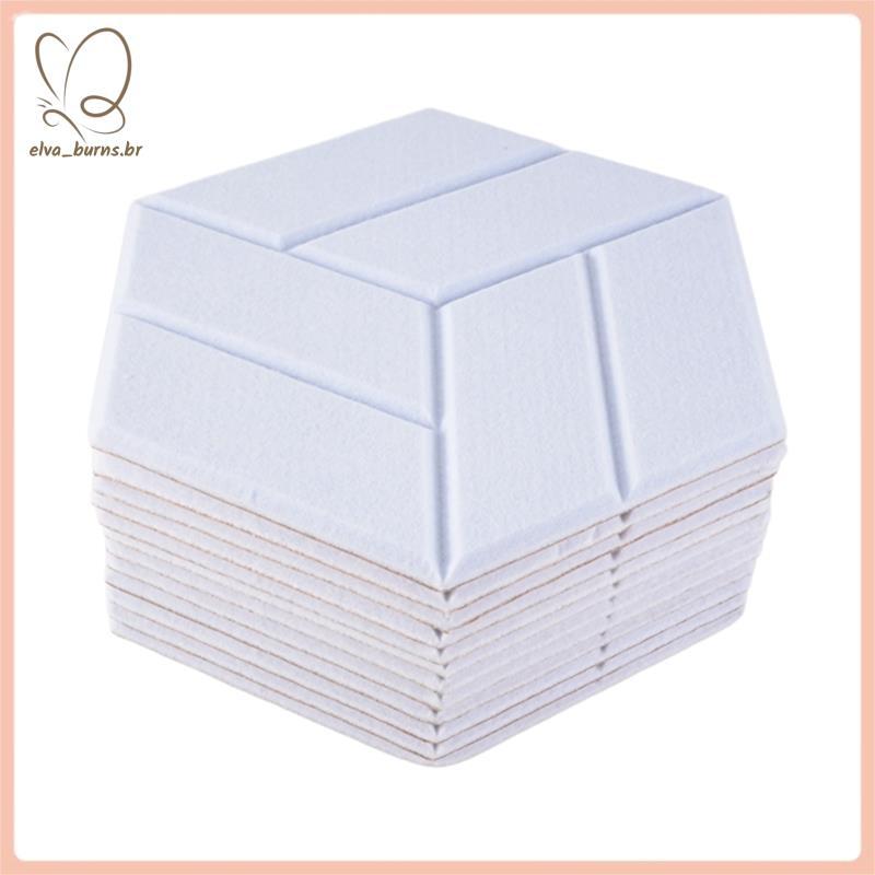 [elva_burns.br] Pacote Com 12 Painéis Acústicos Autoadesivos , De Espuma À Prova De Som Hexagonal , Estofamento Para Par