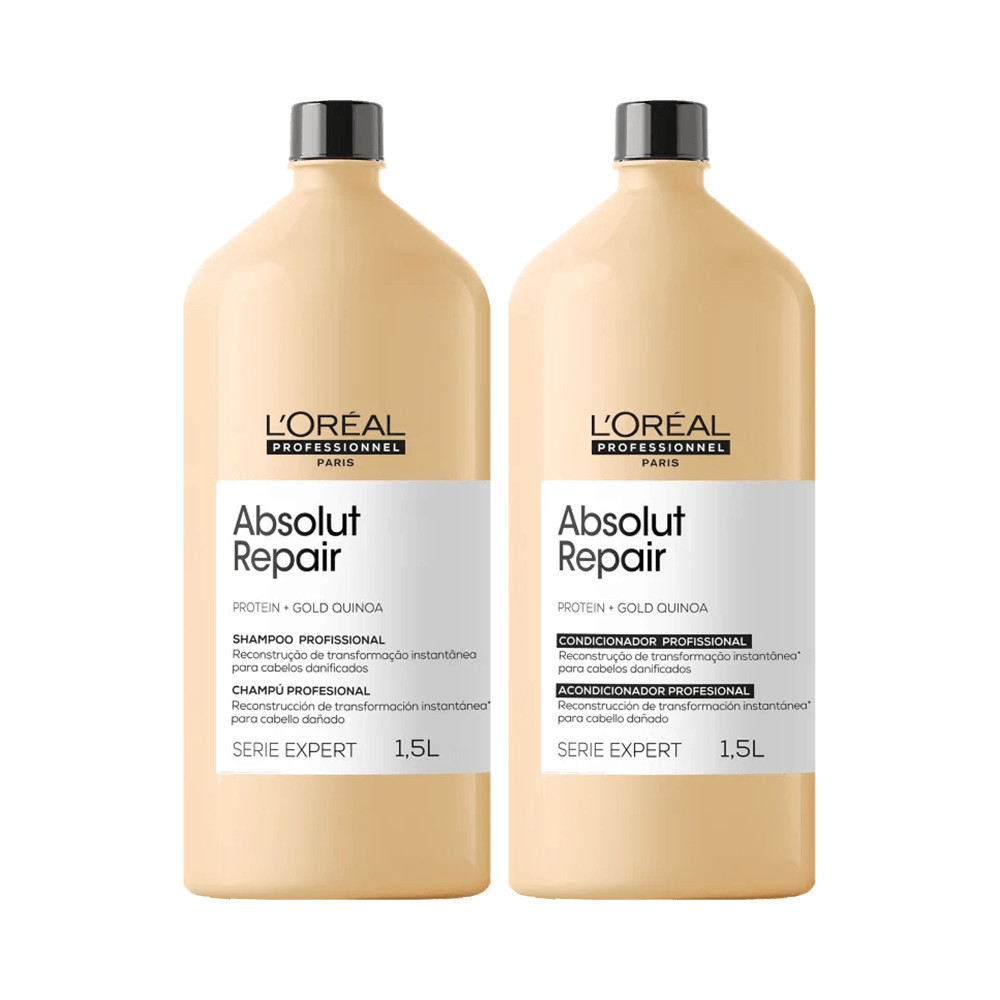 Kit L'Oréal Professionnel Serie Expert Absolut Repair Gold Quinoa Shampoo + Condicionador 1500ml