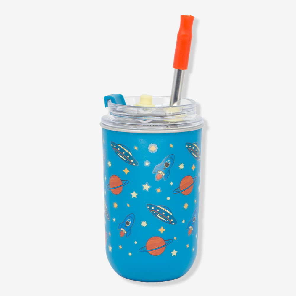 Copo Neo com Canudo Astronauta – Zonacriativa em Oferta na Shopee