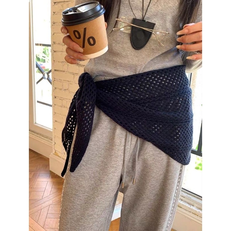 Lenço Bandana Tricot Ponto Croche Tendência Verão em Oferta na Shopee