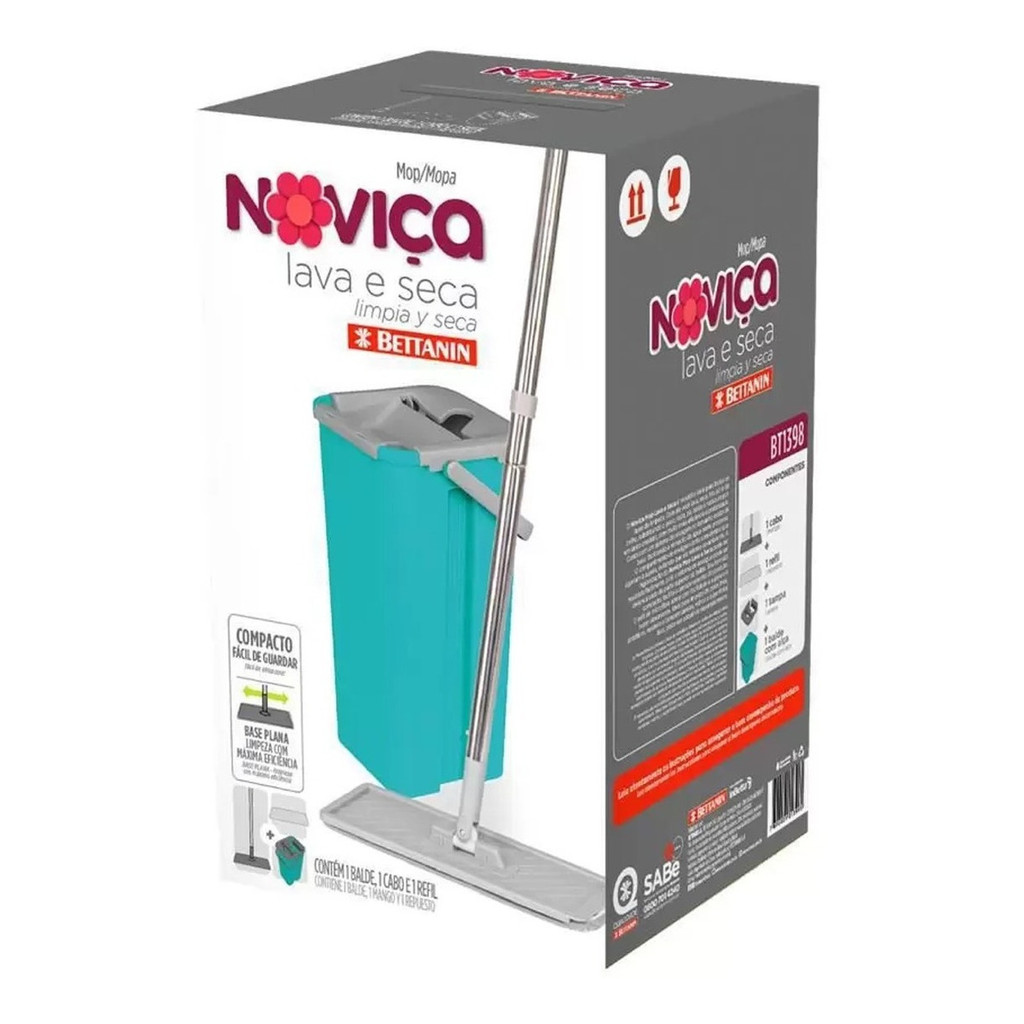 Rodo Mop Lava E Seca 4 Em 1 Noviça Bettanin em Oferta na Shopee