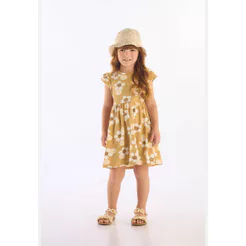 Vestido Manga Curta Infantil Cotton Up Baby