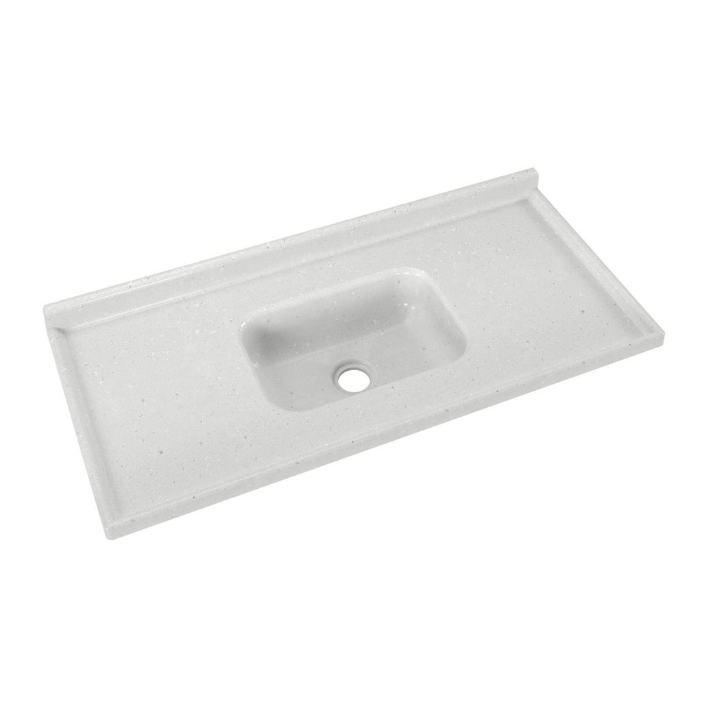 Pia de Cozinha em Mármore Sintético com Furação para Válvula Americana 120cmx55cm AJ Rorato Gelo em Oferta na Shopee