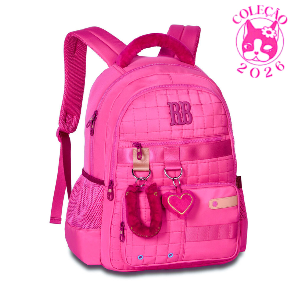 Mochila de Costas Rebecca Bonbon Plush-Clio Style Cor:Roxo Cor:Rosa