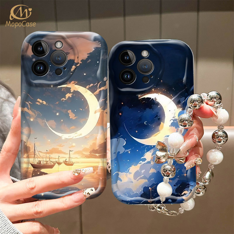 Capa Para Samsung A56 A36 A55 A54 A16 A15 A14 A05 A51 A52 A34 A35 A32 A13 A12 A04E Cenário Noturno Caso De Telefone Mopo