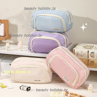 Lápis Simples De Grande Capacidade Bolsa Caneta De Cor Sólida Caso Estudantes Papelaria Armazenamento Material Escolar em Oferta na Shopee