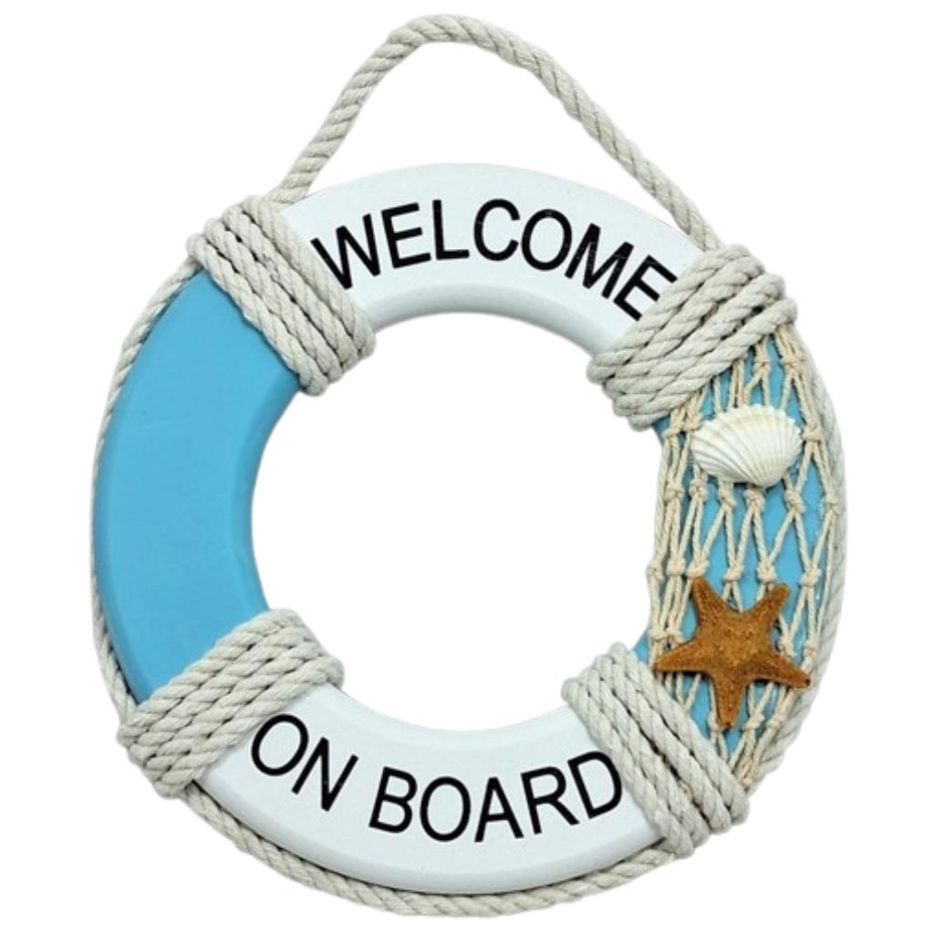 Decoração Náutica Casa De Praia Estilo Bóia Azul Claro 18x18cm em Oferta na Shopee