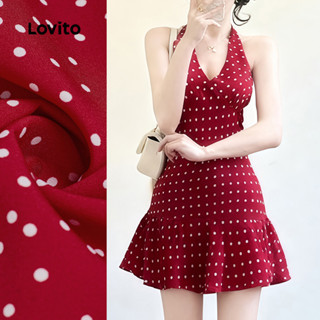Lovito Vestido Casual Vermelho Para Festa Primavera/verão Para Mulheres L159AD342 em Oferta na Shopee