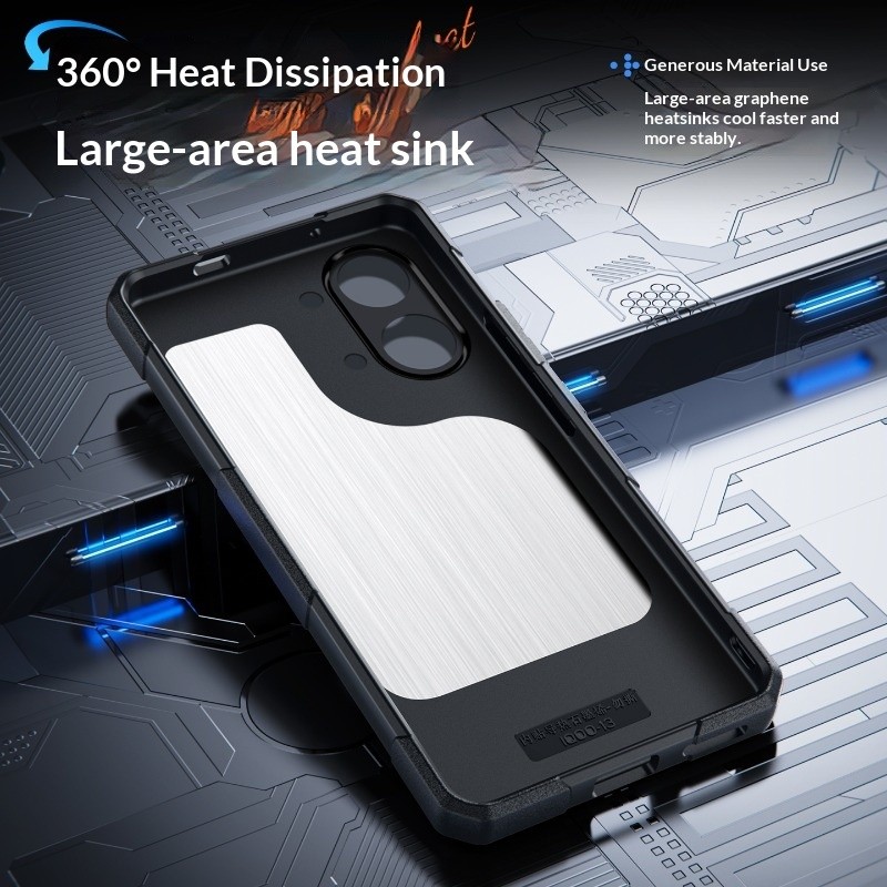 Capa De Telefone Com Dissipação De Calor De Liga De Alumínio Para Redmi Turbo 5 max 4 Pro Poco X8 X7 Protetora Magnética — imagem 2 de 2