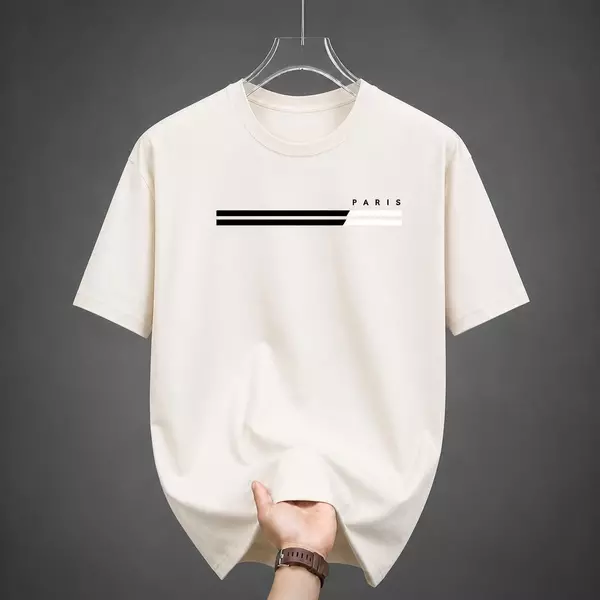 Camiseta Masculina Paris faixas 100% algodao 100% Algodao Blusa Envio Imediato
