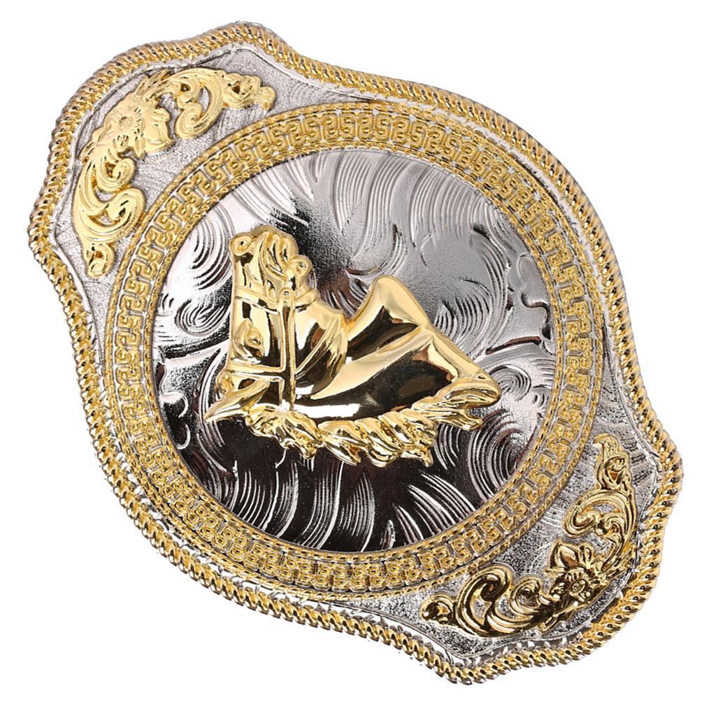 [reyalxaxg] Fivela De Cinto De Cowboy Ocidental Dourado Cabeça De Cavalo Presente De Natal Conveniente