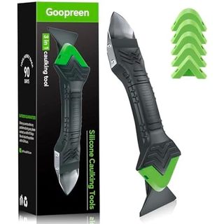 Goopreen Kit De Ferramentas De Calafetagem De Silicone 3 Em 1-Ferramenta De Remoção Aço Inoxidável , Acabamento 6 Almofa