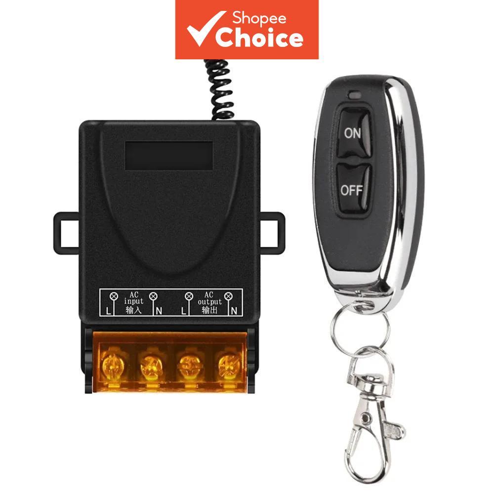 AC 110V 220V RF 433 Mhz Transmissor 30A Relé 1CH Receptor Controlador Controle Remoto e 2 botões 433Mhz Sem Fio