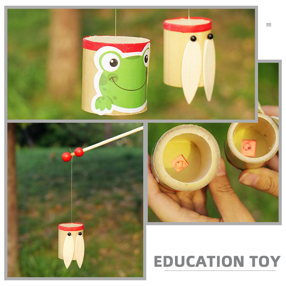 1 Pçs Bambu Educação Precoce Som Agitando Brinquedo Musical Sapo Cigarra Desenvolvimento Ao Ar Livre Brinquedos Educativ