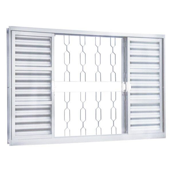 Janela de Aço Veneziana Correr 120x150cm 6 Folhas Minas Sul MGM Branco