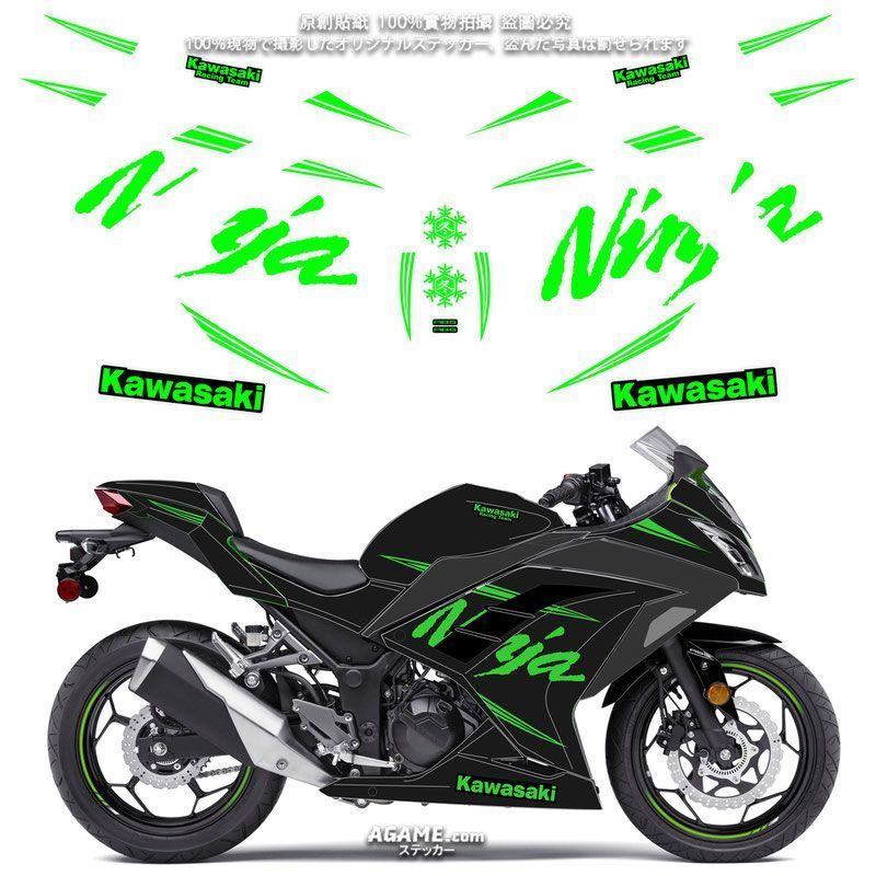 Adesivo Moto Kawasaki Ninja 300 250R Kit Completo Prova Agua Personalizacao