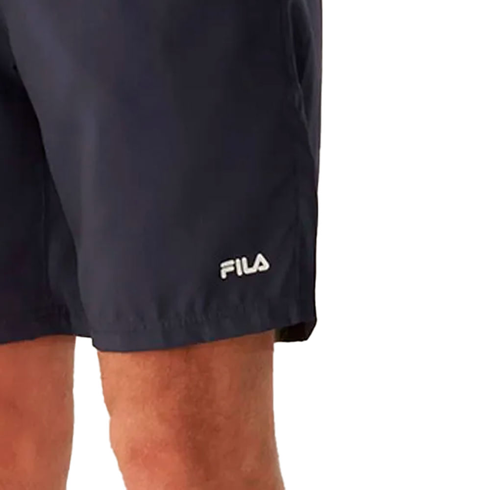 Detalhes do Bermuda Masculina Fila Train II Cós com Cordão Preto/Branco
