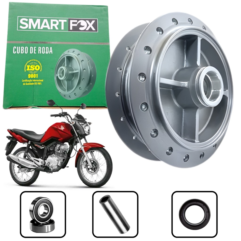 CUBO DA RODA TRASEIRO FREIO TAMBOR COMPLETO SMARTFOX CG START 150 160 TITAN 150 FAN CARGO 150