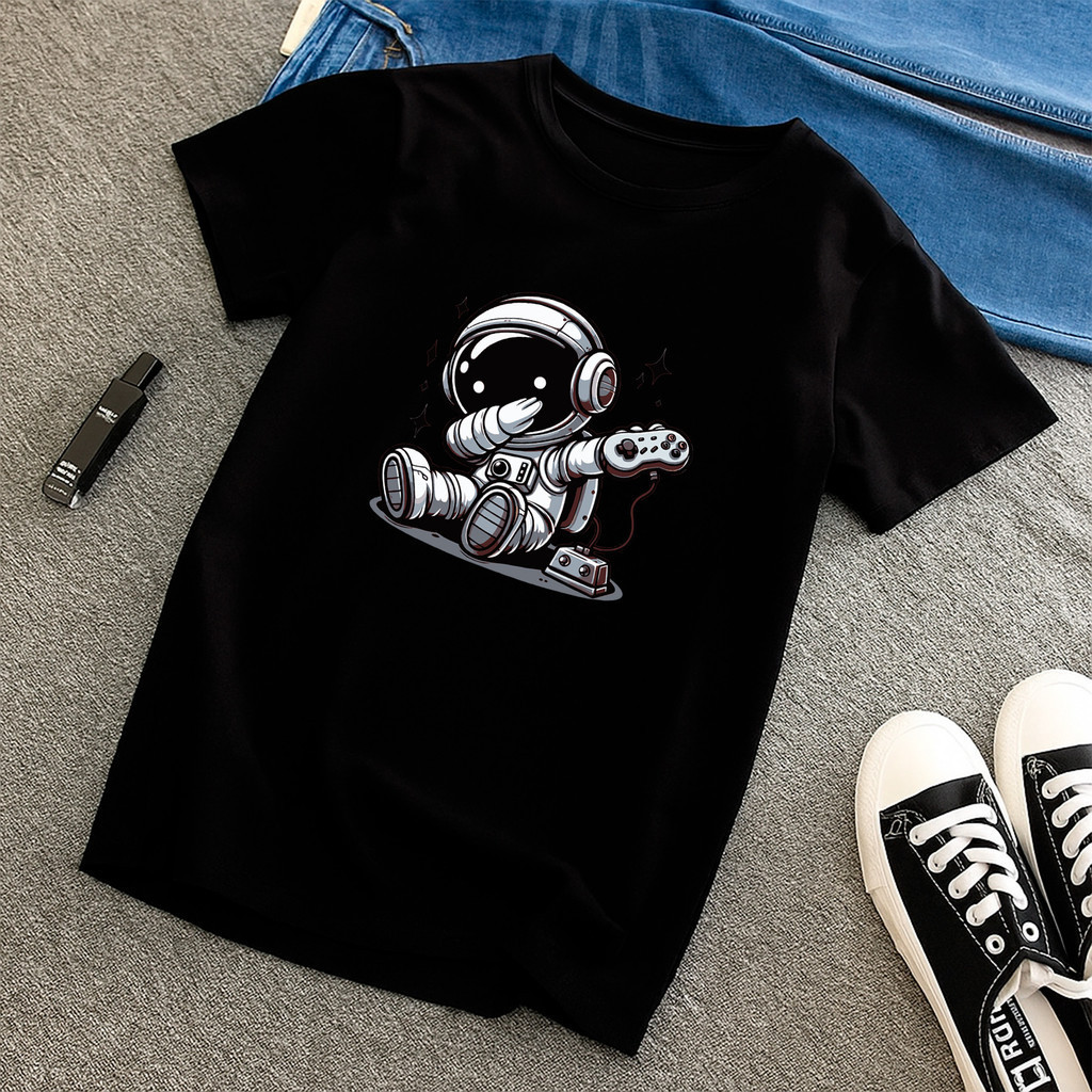 Camiseta Infantil Juvenil Astronauta 100% Algodão Conforto Camisa T-Shirt Casual Para Crianças