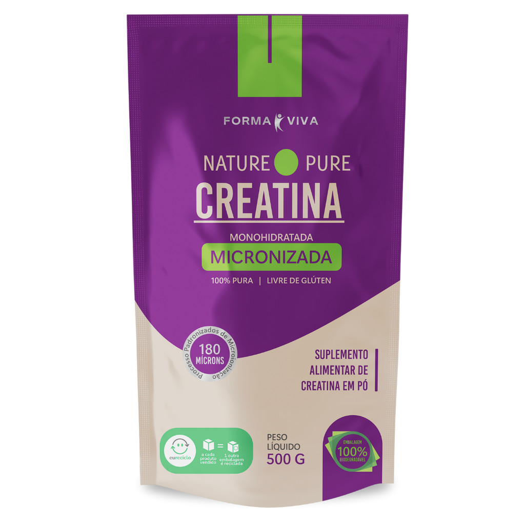 Creatina 500g Monohidratada Micronizada 100% Pura Forma Viva