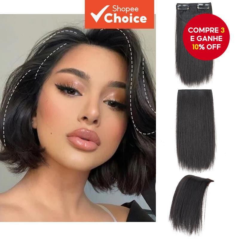 20CM Clip De Cabelo Liso Em Extensões Invisíveis Naturais Aumento Do Volume em Oferta na Shopee