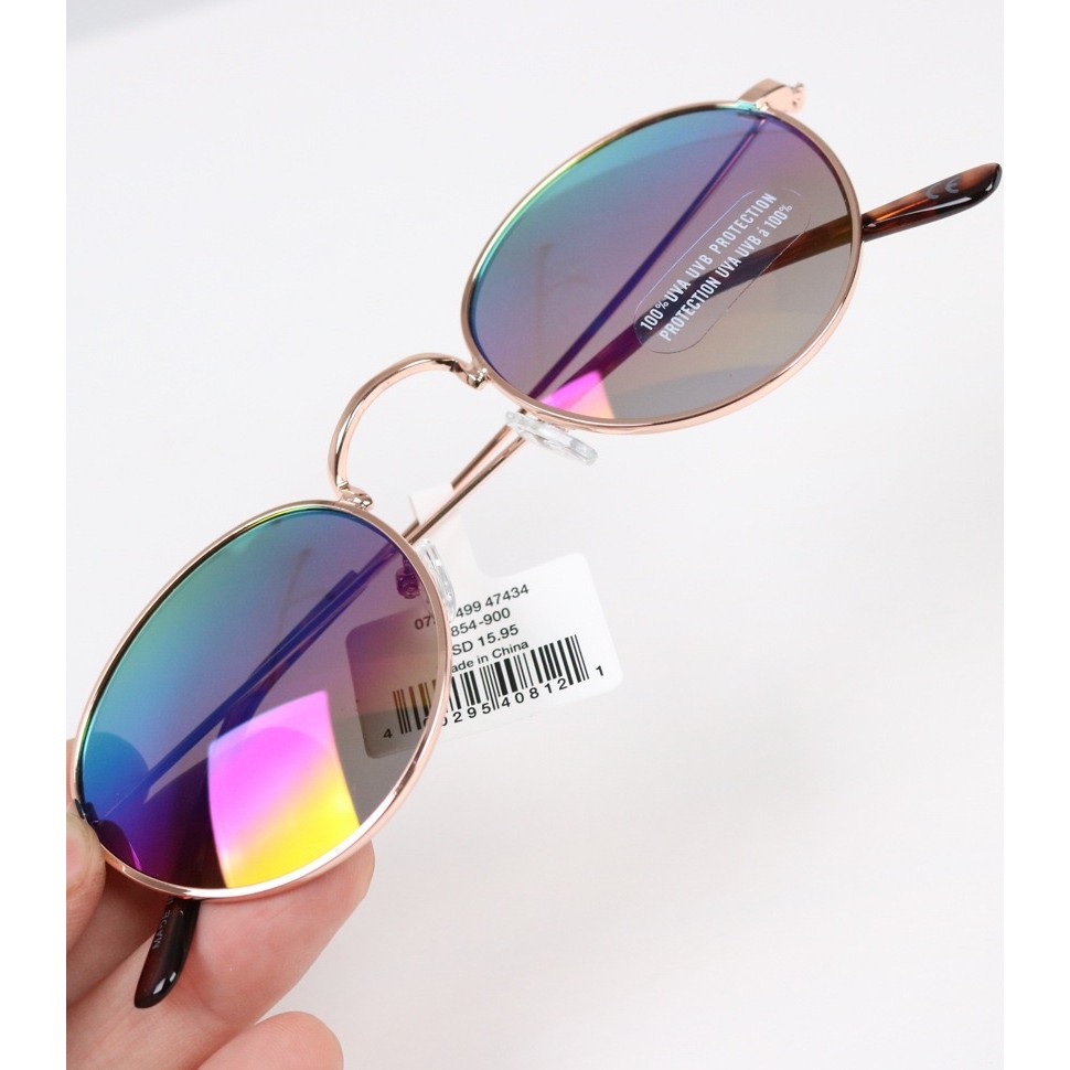 Americano único ouro rosa todo em Metal galvanoplastia óculos de sol coloridos óculos de sol feminino óculos Retro redon