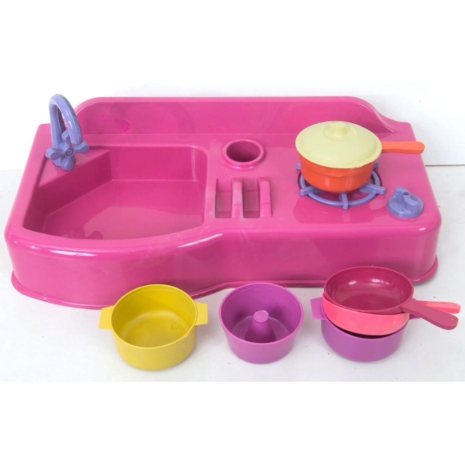 Kit Cozinha completa para menina menino na cor rosa brinquedo faz de conta pia panelinha confeitaria