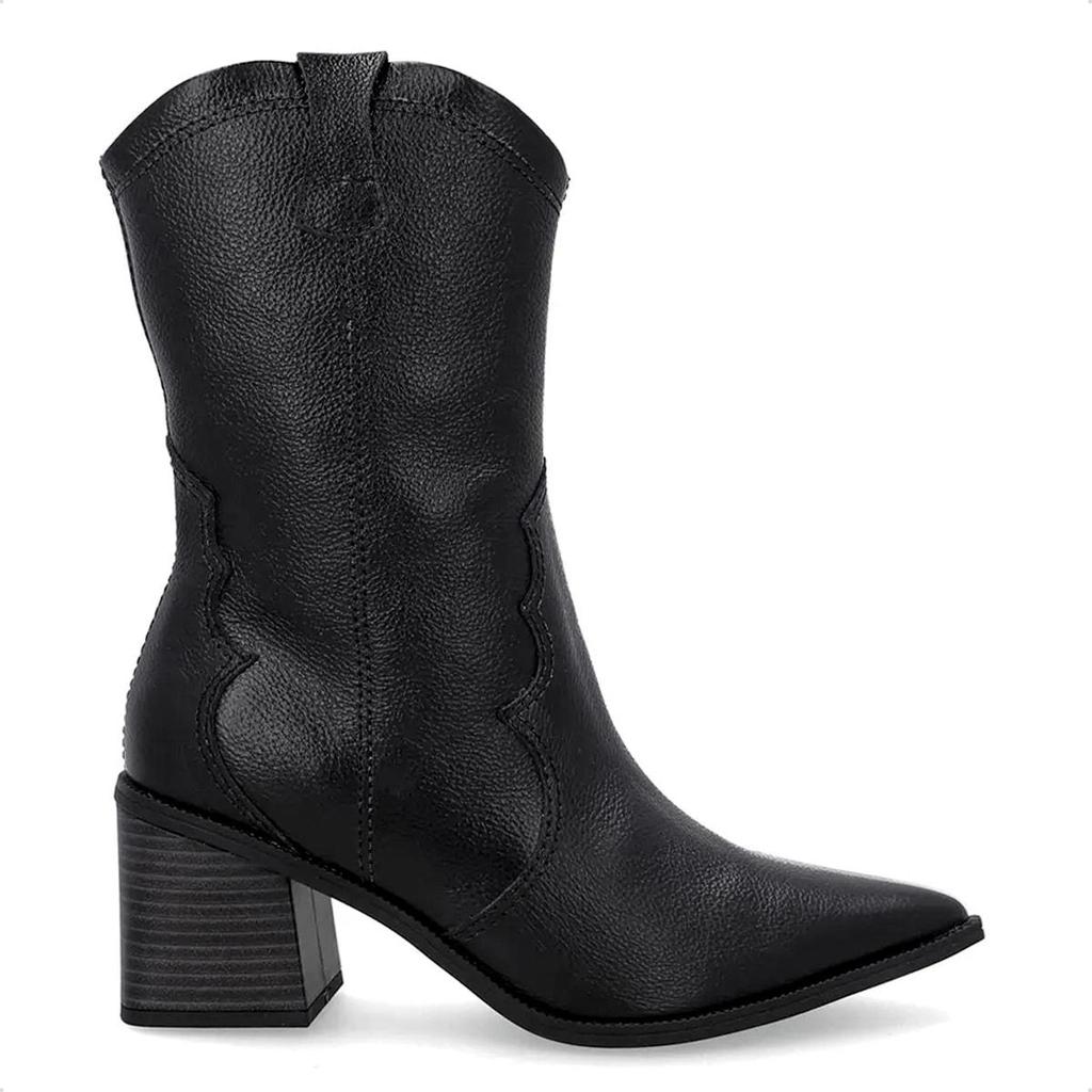 Bota Usaflex Feminina em Couro Bico Fino Western AP18002