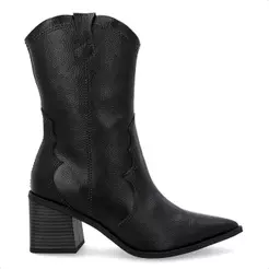 Bota Usaflex Feminina em Couro Bico Fino Western AP18002