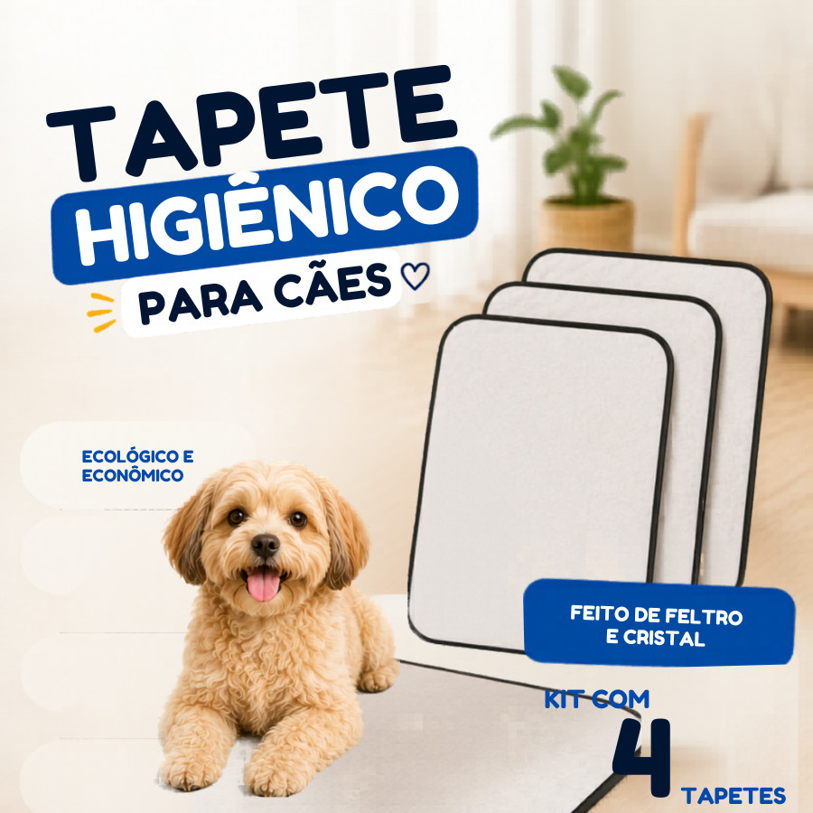 Tapetes higiênicos lavável reutilizável Kits 4 unidades para pet dog xixi gato educador