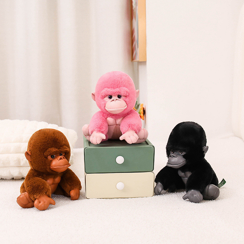 Bonito Pequeno Macaco Gorila Brinquedo De Pelúcia Super Macio Boneca Hugggable Lance Travesseiro Para Crianças Aniversár