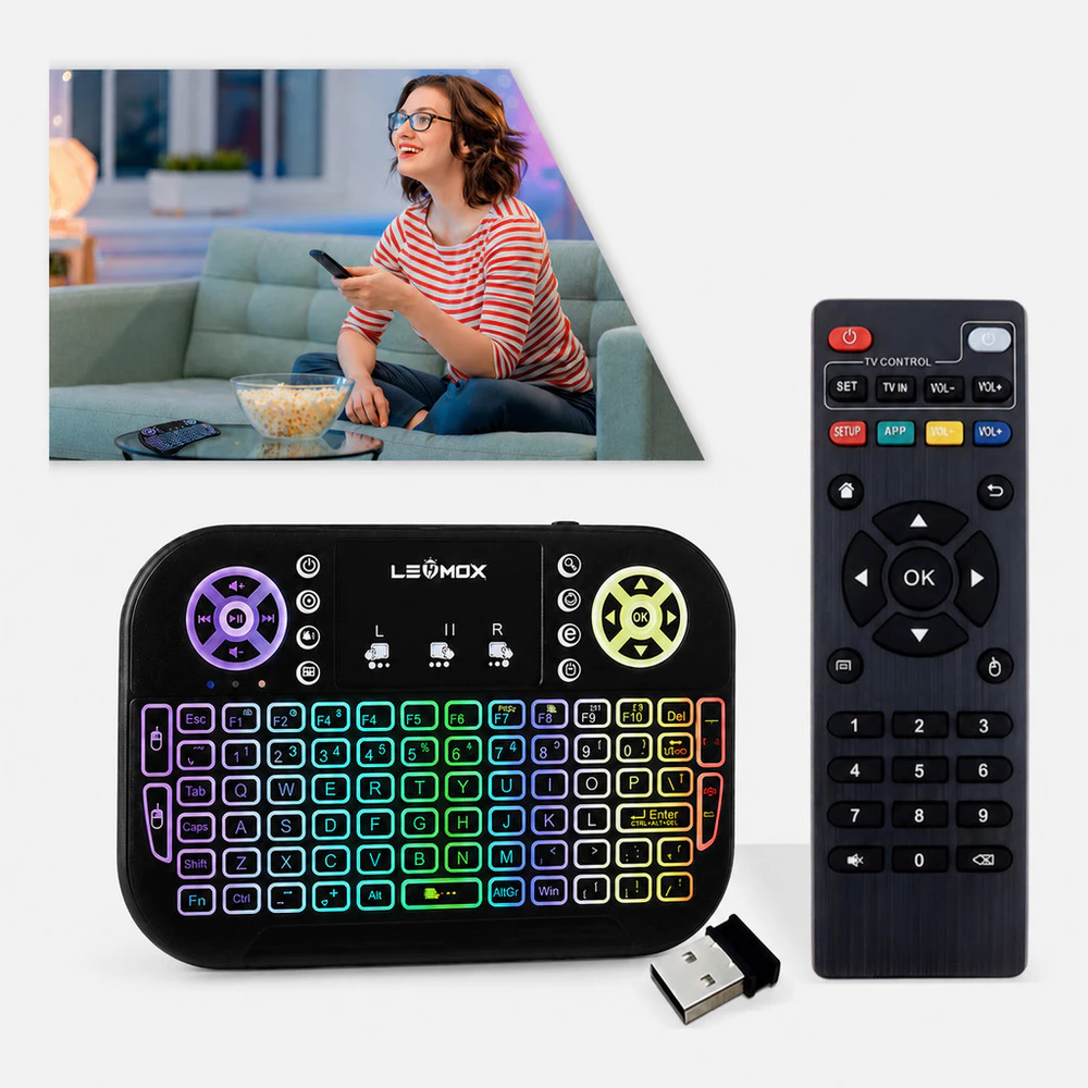 Controle Remoto E Teclado Smart Wireless Tv Box Pro 4k Novo