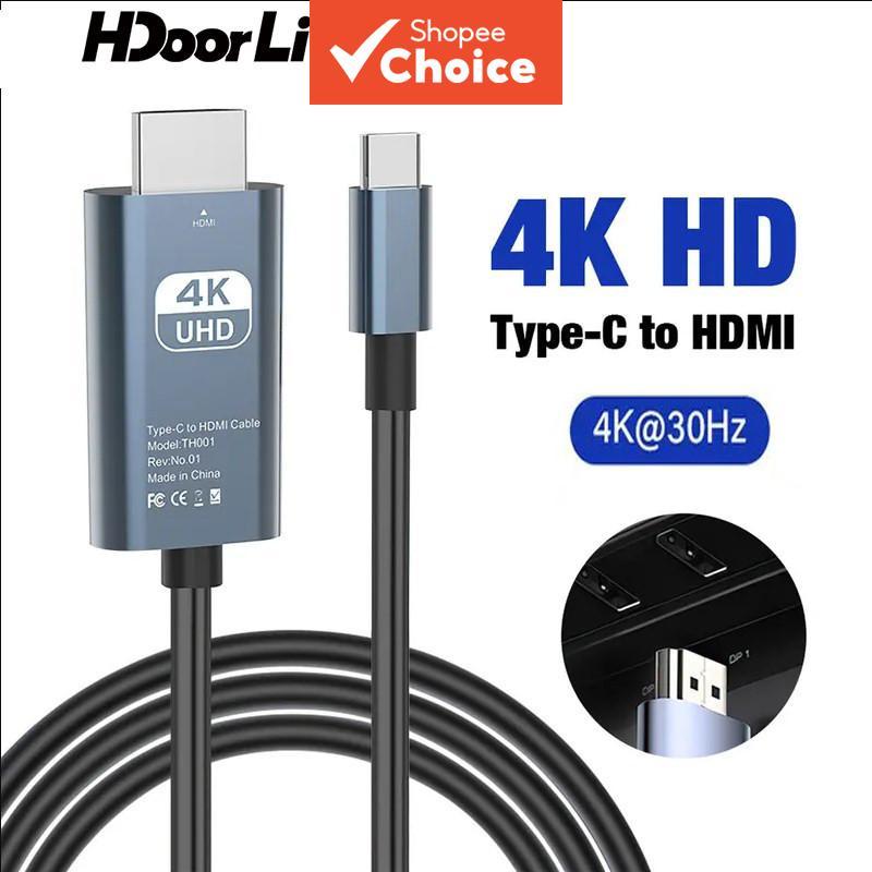 Cabo Tipo C para HDMI 4K 60Hz, Adaptador USB C Conversor de Vídeo HD