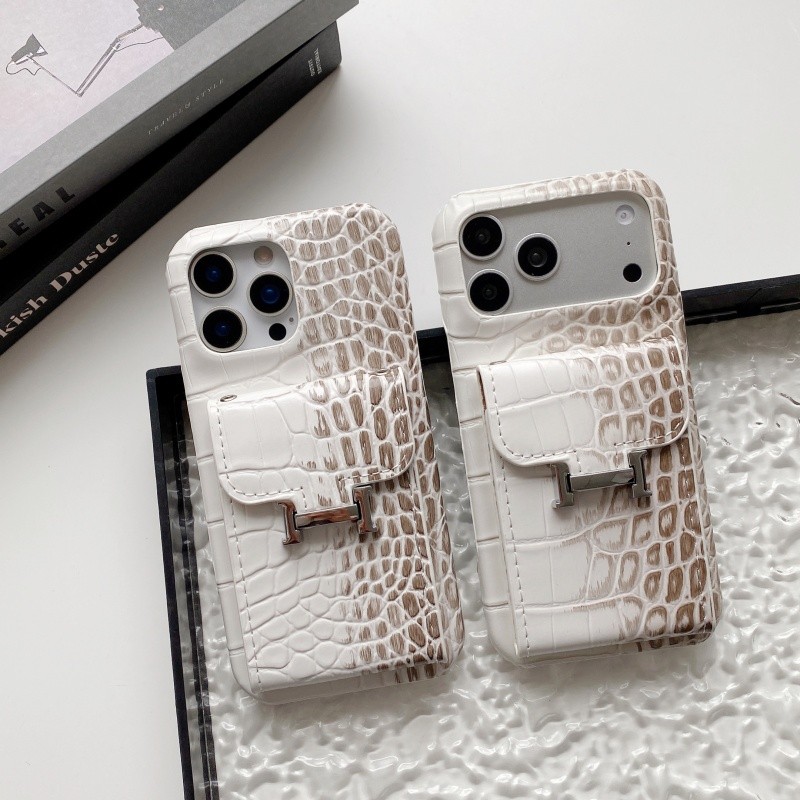 Pacote De Cartão De Órgão Com Padrão De Crocodilo Capa De Telefone De Couro Para IPhone 17 Air 16 Pro Max 15 14 Plus 13