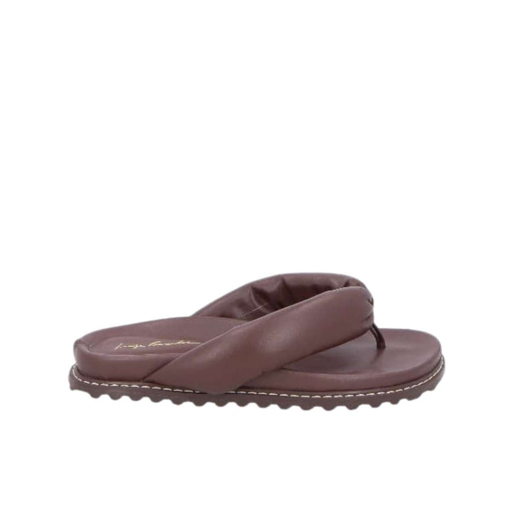 Papete Luiza Barcelos Couro Tiras Puff Feminina Original