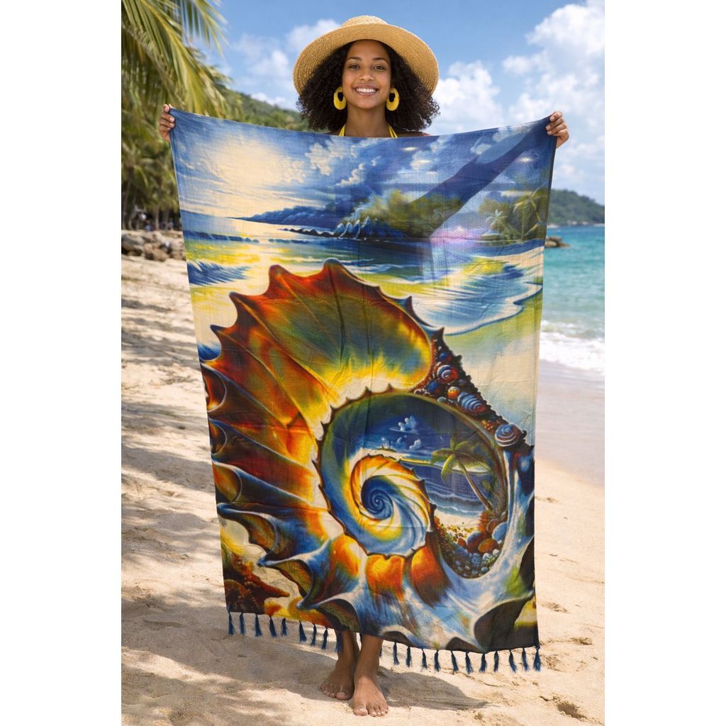 Canga De Praia Boho Estampa Energia Tropical