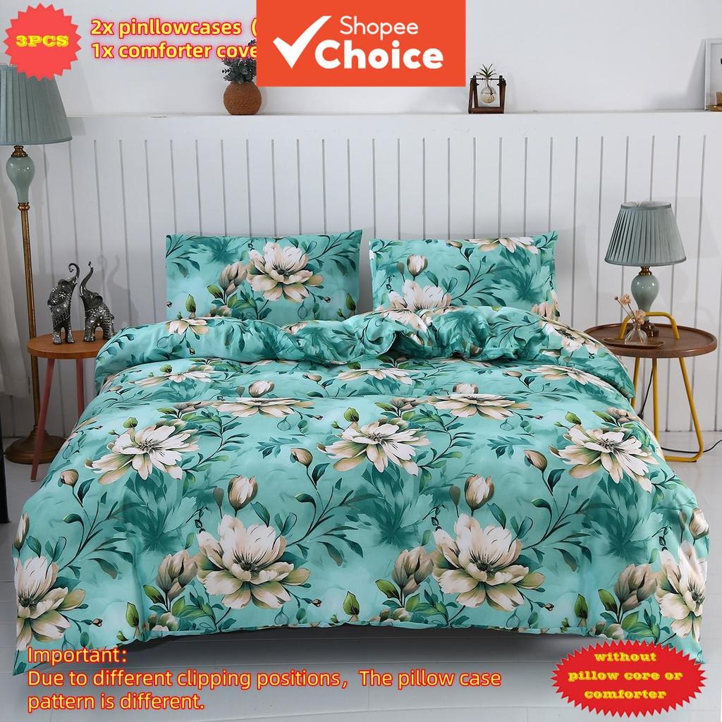 Conjunto De Cama Fresh Mint Green Magnolia 3 Unidades-1 Capa De Edredom + 2 Fronhas (Sem Enchimento) – Macio E Respiráve