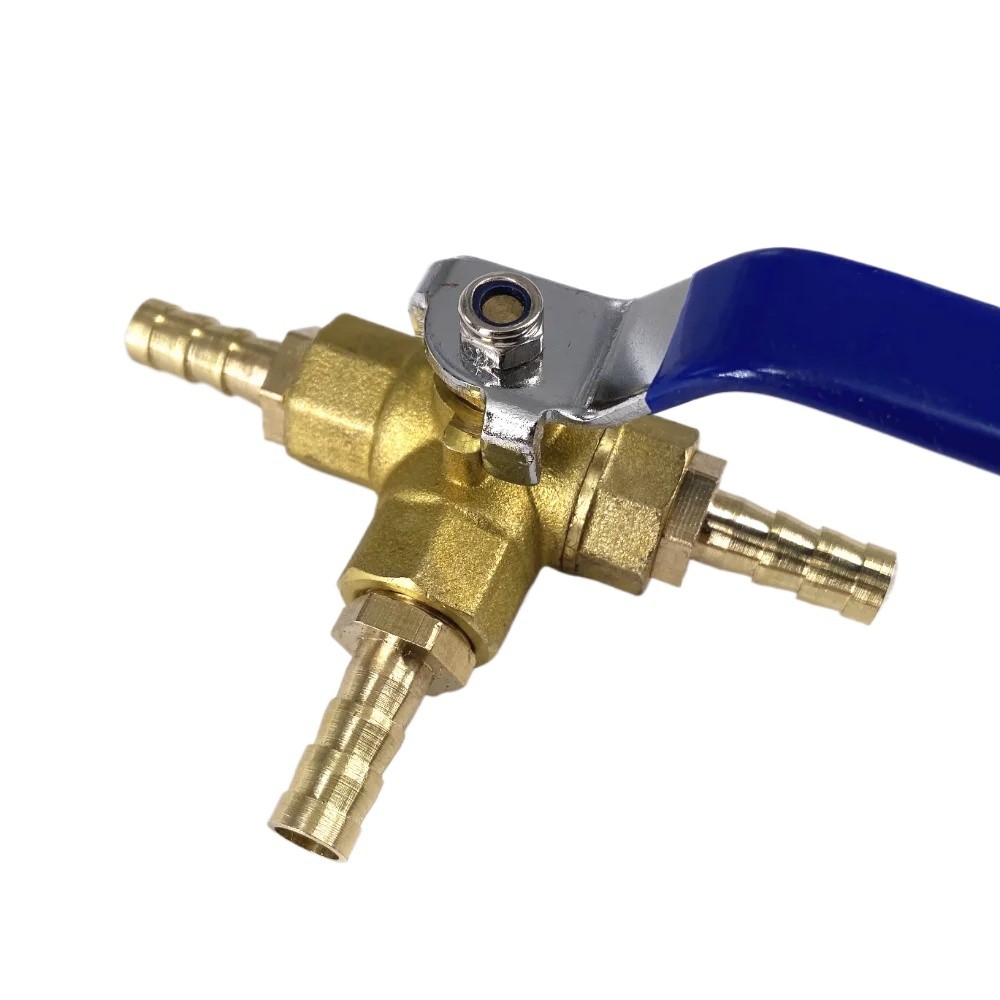 4/6/8/10/12/14/16mm Mangueira Barb OD Latão L-Port Adaptador De Conector De Válvula Esférica De 3 Vias Para Água , Óleo