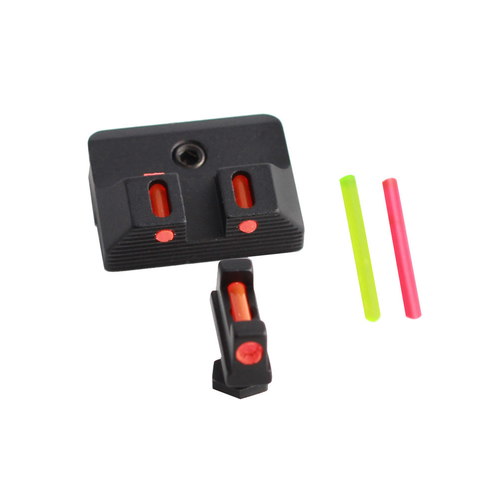 Vista Traseira Dianteira Fit Glock Metal 3 Cores De Fibra De Luz Frontal E