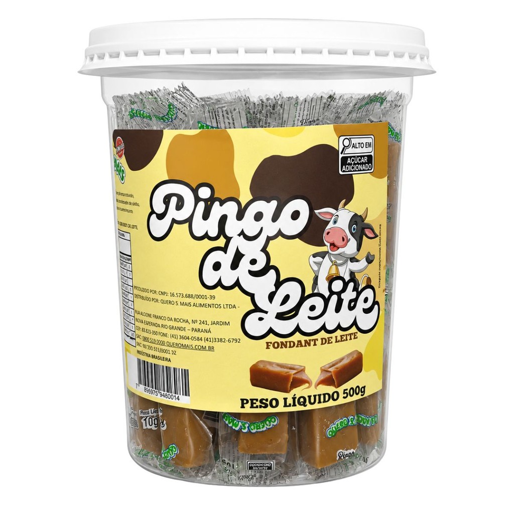 Pingo de Leite Fondant Leite Doce Macio Para Festas Lembrancinhas e Revenda