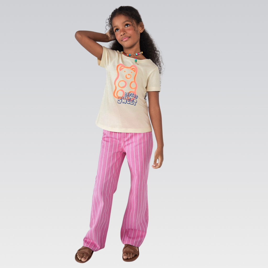 Calça Sarja Infantil Menina Listrada Skater Hering Conforto!