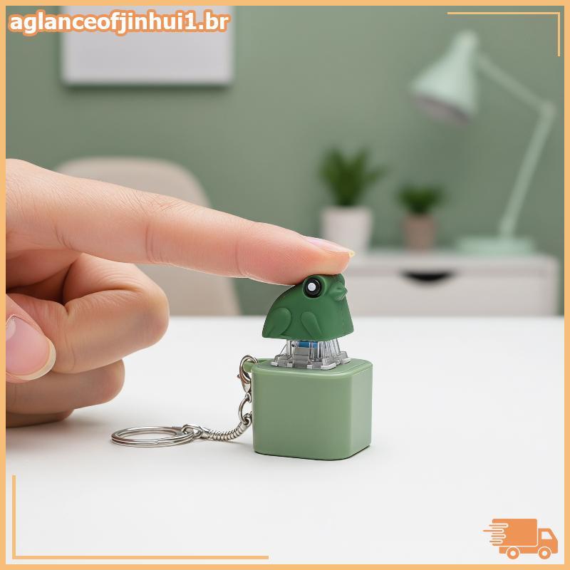 [AGBR] Chaveiro De Brinquedo Sapo Fidget Com Luzes Recarregáveis LED Criativo De Assado Para Chaves De Carro Bapa [BR]