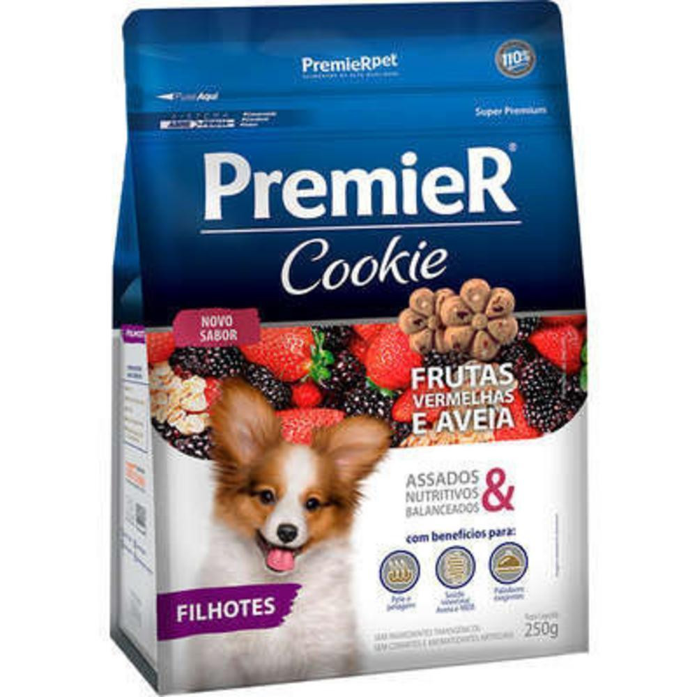 Biscoito Cookie para Cães Filhotes Sabor Frutas Vermelhas e Aveia 250g Premier Pet